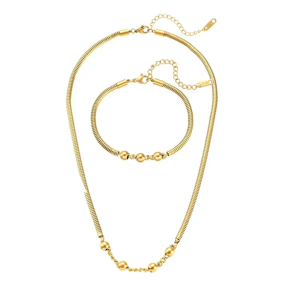 Statement Link Beaded Jewelry Set