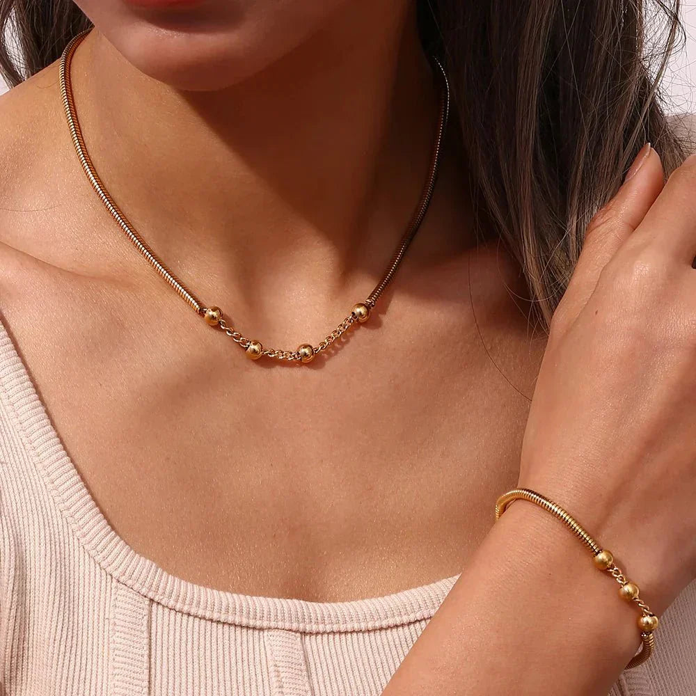 Statement Link Beaded Jewelry Set