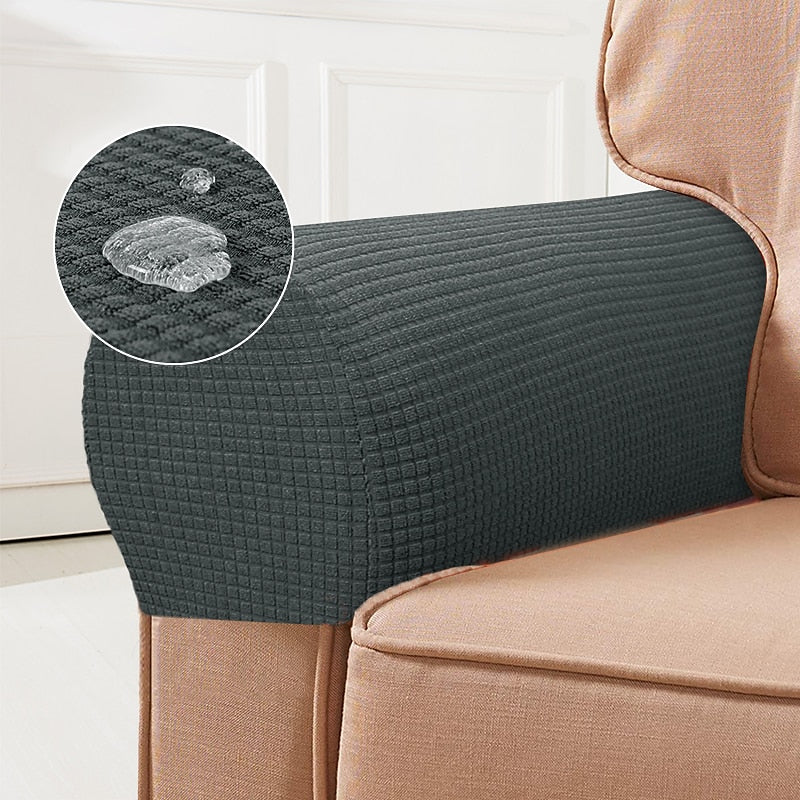 Elastic Armchair Armrest Protectors, Set of 2, Red