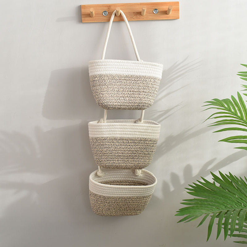 Woven 3-Level Storage Basket Shelf