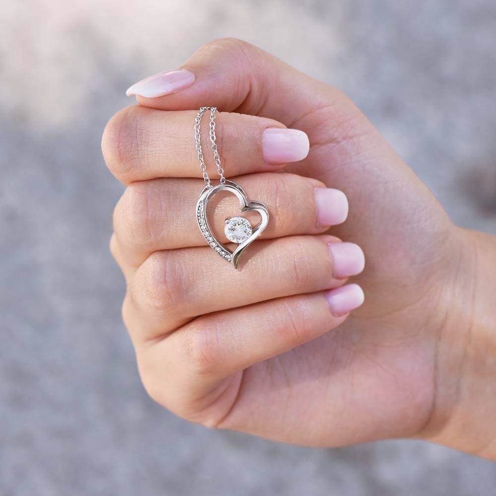 Pretty Heart Diamond Solitaire Pendant Necklace
