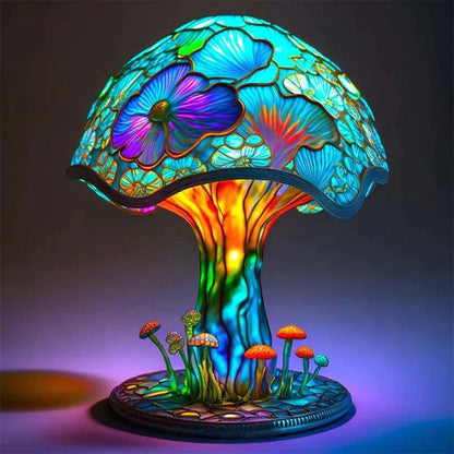 Vibrant Stained Glass Desk Lamp – Beautiful Colorful Light - Luxicro