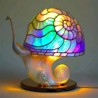 Vibrant Stained Glass Desk Lamp – Beautiful Colorful Light