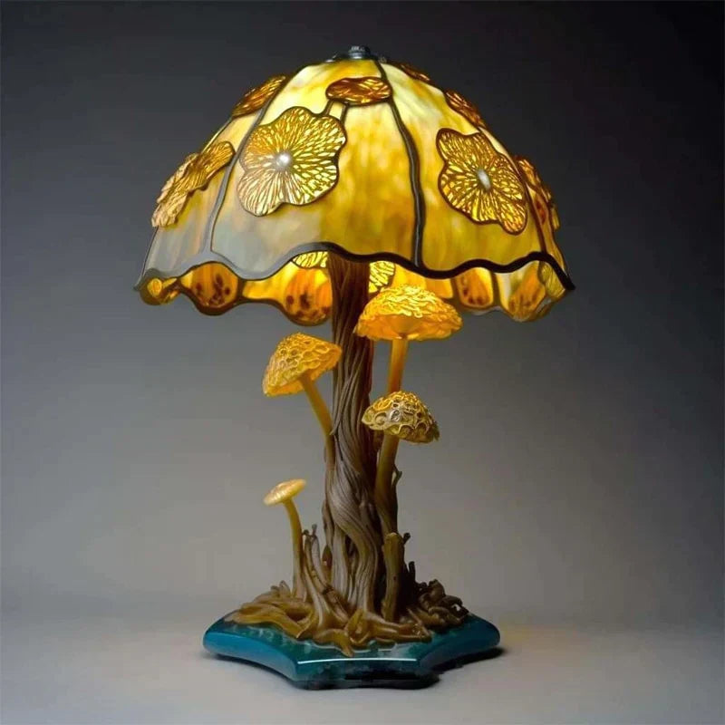 Vibrant Stained Glass Desk Lamp – Beautiful Colorful Light