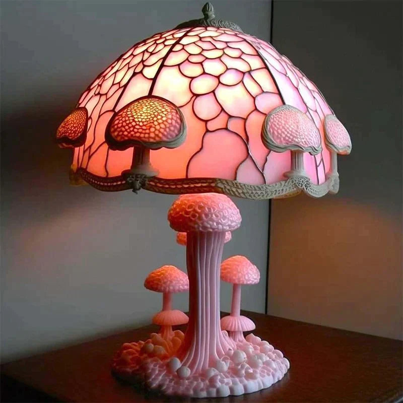 Vibrant Stained Glass Desk Lamp – Beautiful Colorful Light