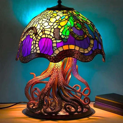 Vibrant Stained Glass Desk Lamp – Beautiful Colorful Light