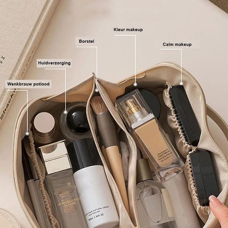 Spacious Makeup Storage Bag with Adjustable Dividers
