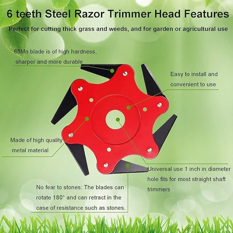 Premium 6-Blade Strong Trimmer Head