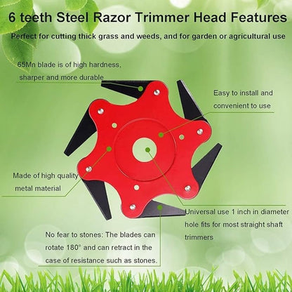 Premium 6-Blade Strong Trimmer Head