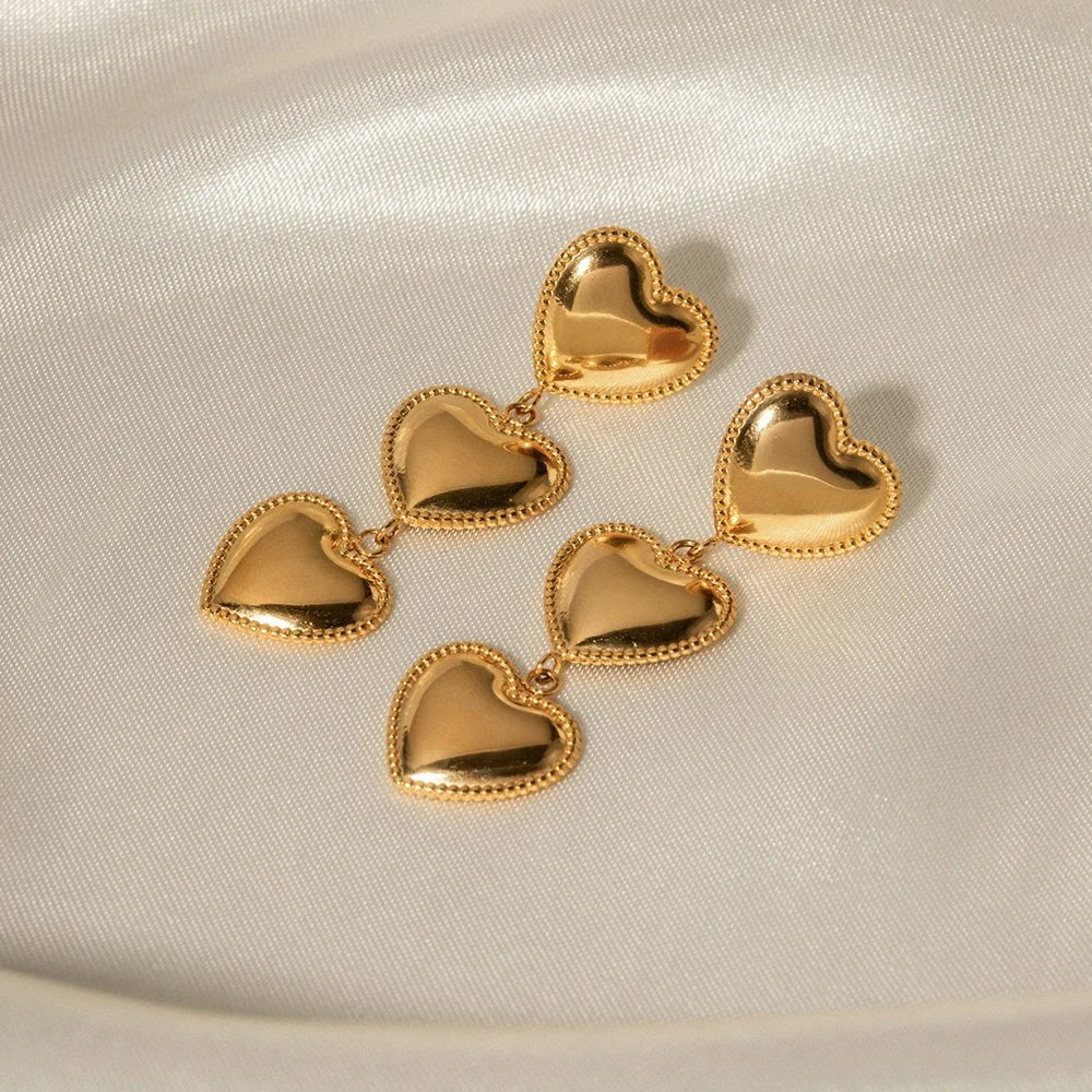 Fashionable Love Heart Drop Earrings