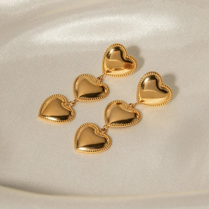 Fashionable Love Heart Drop Earrings