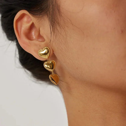 Fashionable Love Heart Drop Earrings