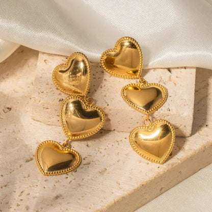 Fashionable Love Heart Drop Earrings