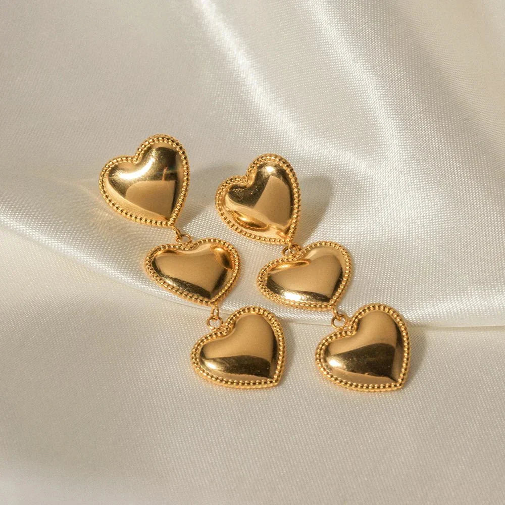 Fashionable Love Heart Drop Earrings