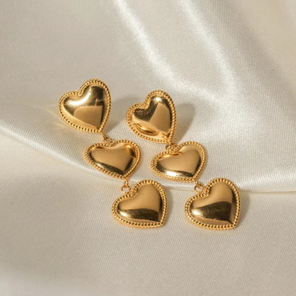 Fashionable Love Heart Drop Earrings