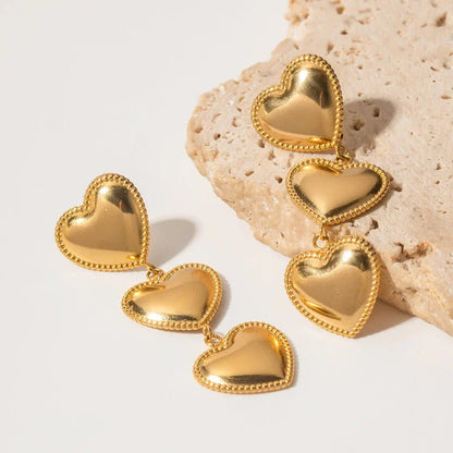 Fashionable Love Heart Drop Earrings