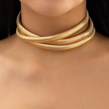 Bold 3 Layer Fashion Choker Necklace