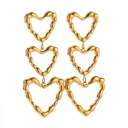 Stylish Love Heart Dangle Earrings