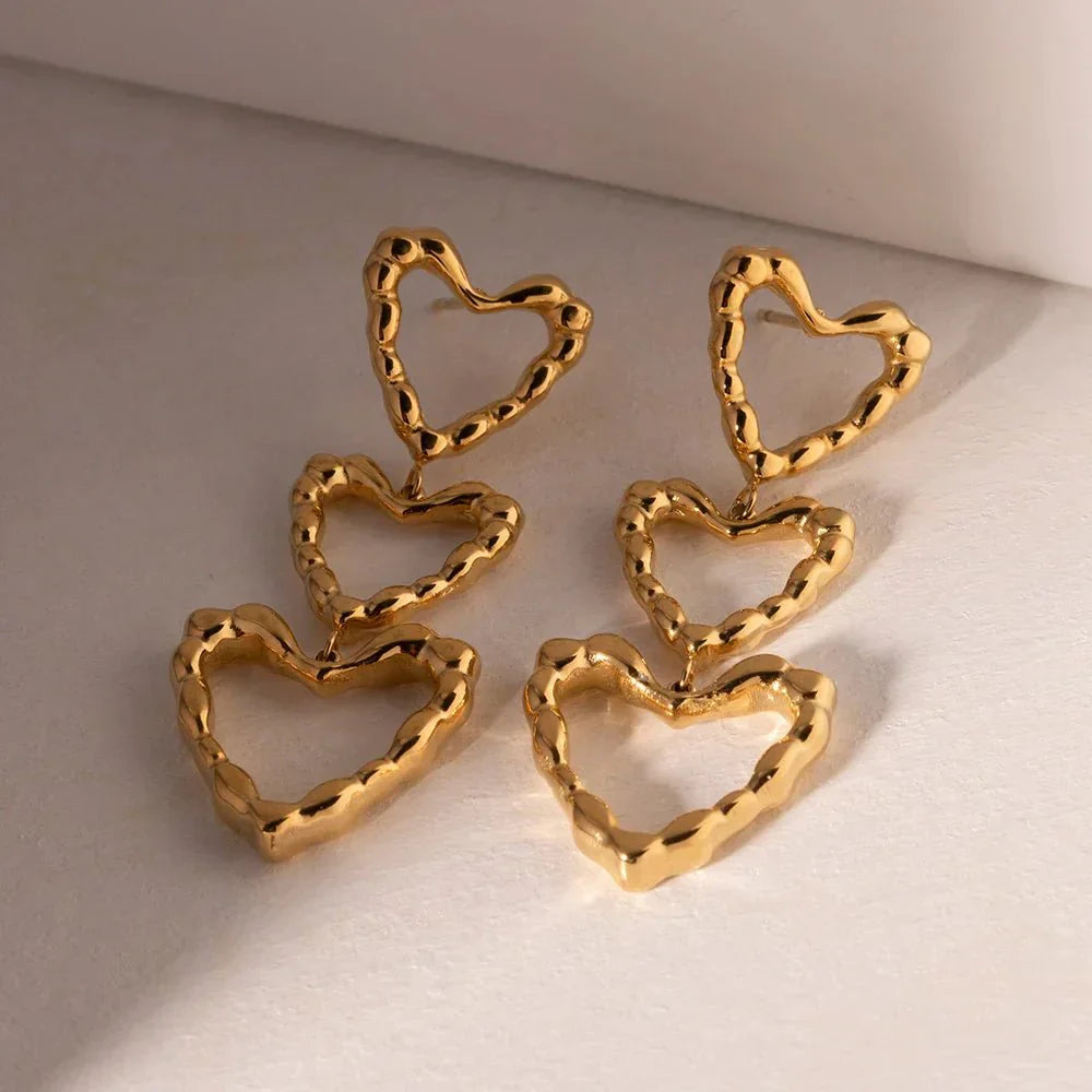 Stylish Love Heart Dangle Earrings