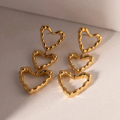 Stylish Love Heart Dangle Earrings