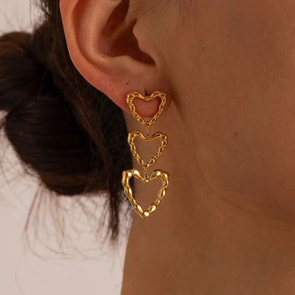 Stylish Love Heart Dangle Earrings