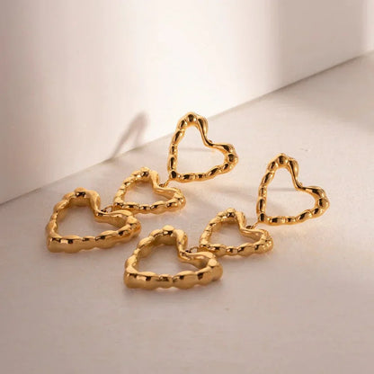 Stylish Love Heart Dangle Earrings