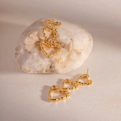 Stylish Love Heart Dangle Earrings