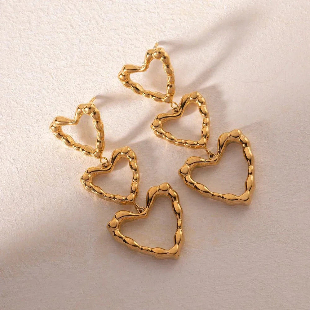 Stylish Love Heart Dangle Earrings