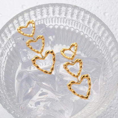 Stylish Love Heart Dangle Earrings