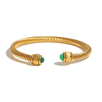 Sparkling Stone Statement Cuff Bracelet