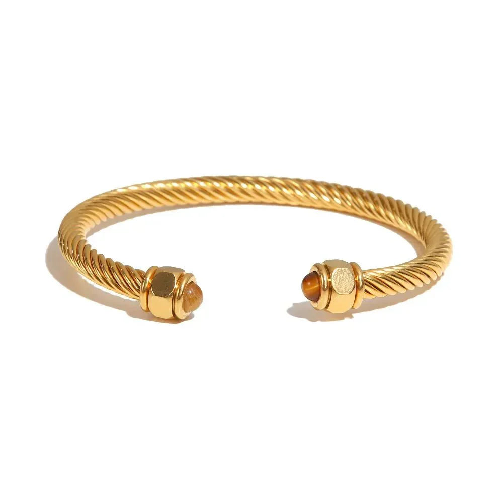 Sparkling Stone Statement Cuff Bracelet - Luxicro