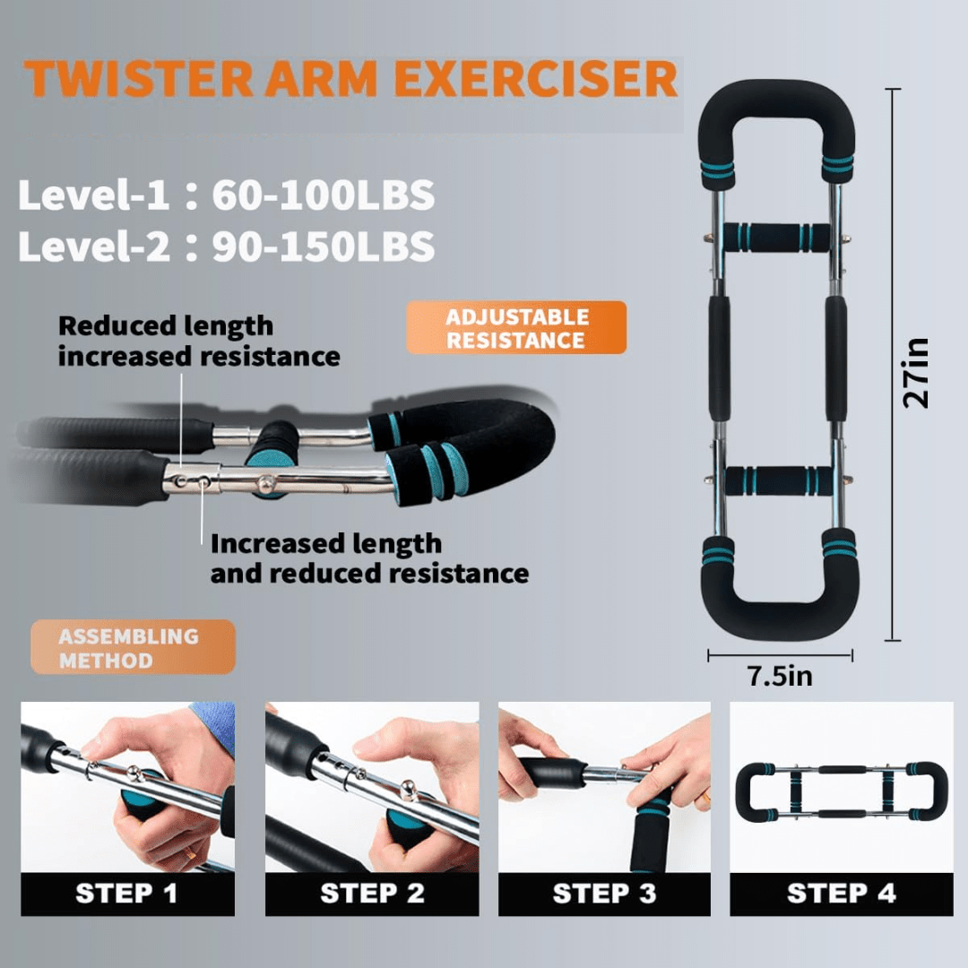 Adjustable Resistance Training Bar for Arms & Chest