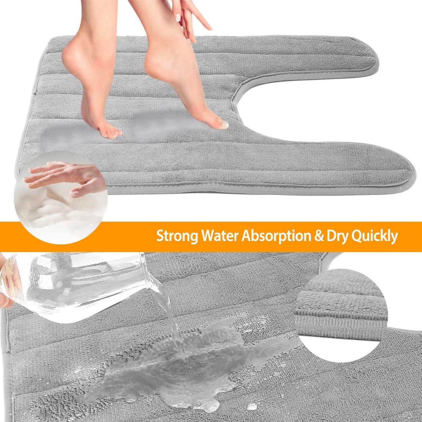 Soft Grip U-Shaped Bathroom Mat