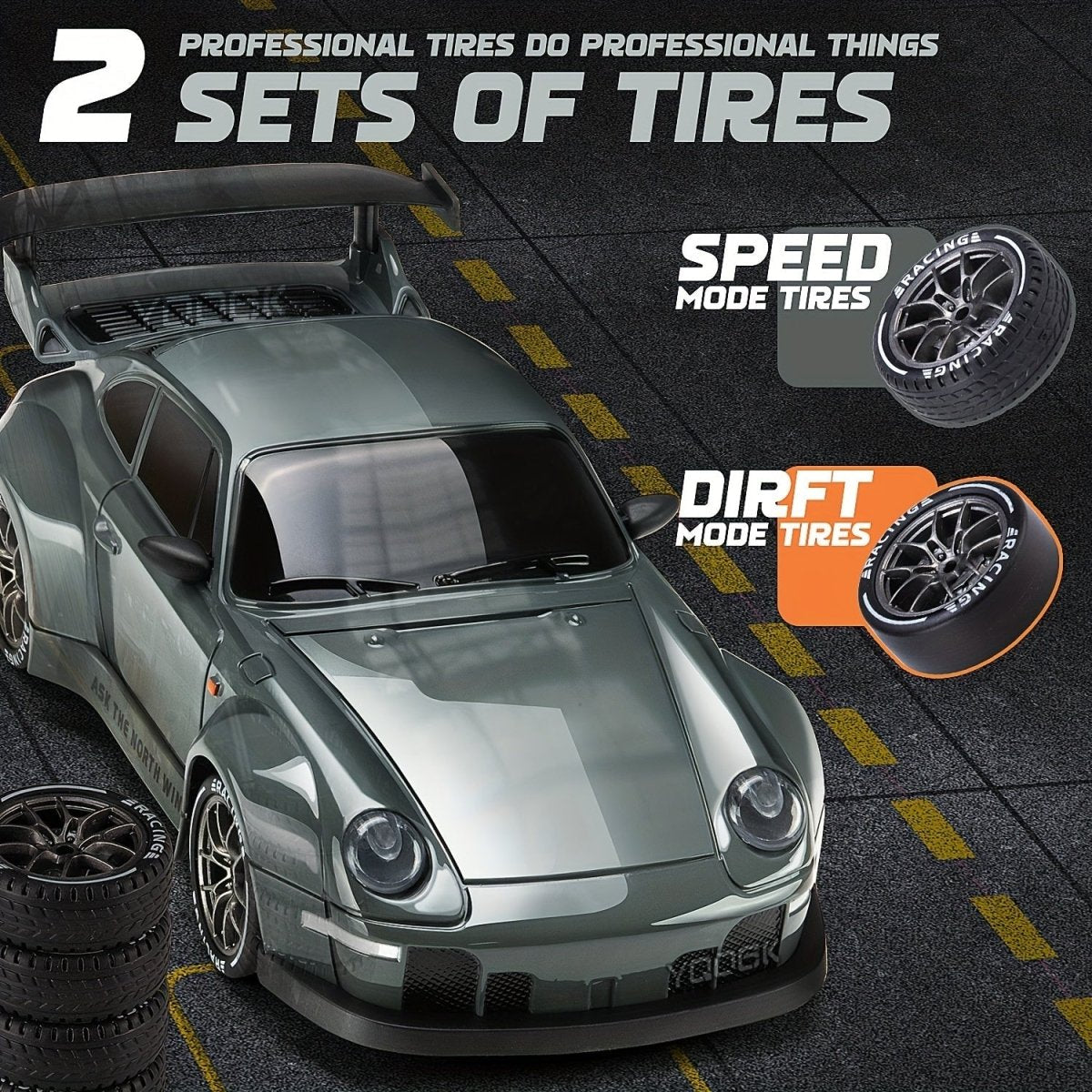 Fast 1:24 RC Drift Car with LED Lights 4 Wheel Drive