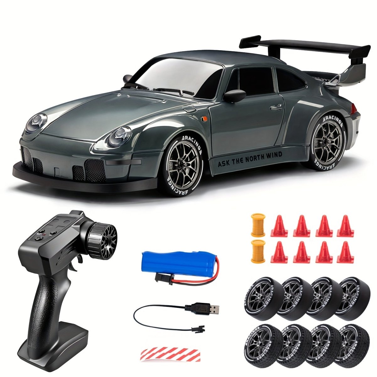 Fast 1:24 RC Drift Car with LED Lights 4 Wheel Drive