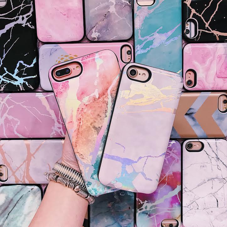 Glowing Marble Protective Phone Cover