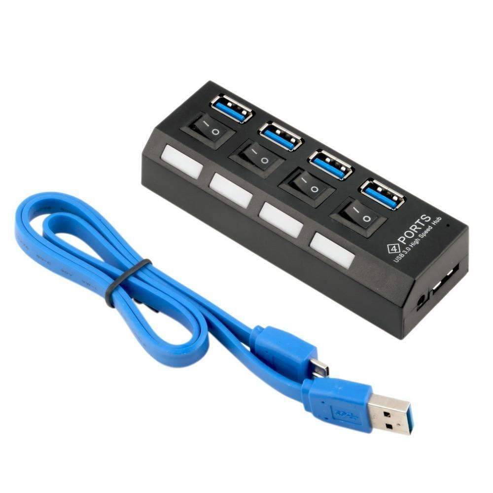 Compact 4-Port USB 3.0 Splitter with Control - Luxicro
