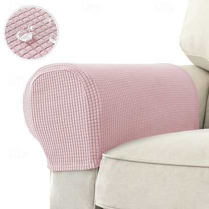 Elastic Armchair Armrest Protectors, Set of 2, Red
