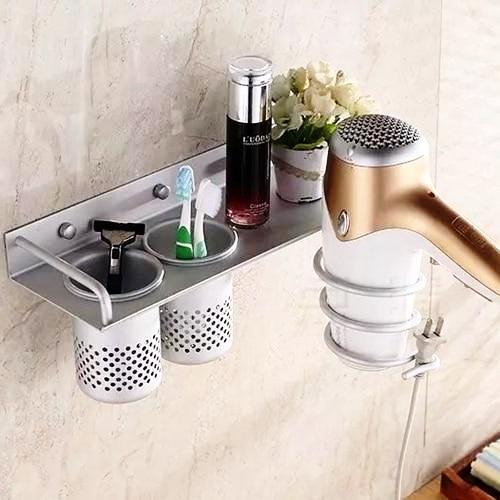 Compact Wall Mount Hair Dryer Holder