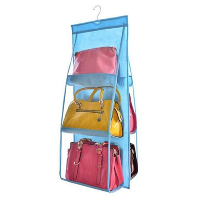 Clear Over Door Purse Holder 6 Pocket Storage Organizer