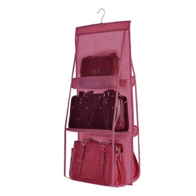 Clear Over Door Purse Holder 6 Pocket Storage Organizer