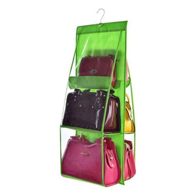 Clear Over Door Purse Holder 6 Pocket Storage Organizer