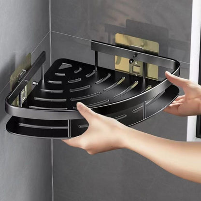 Wall Mounted Bathroom Shelf - Slim Aluminum Corner Storage - Luxicro