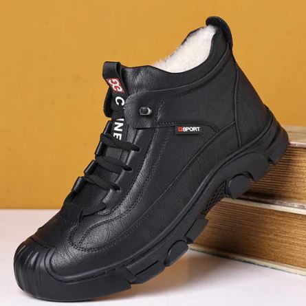 Warm Waterproof Men's Boots - Leather Lace Up Shoes - Luxicro