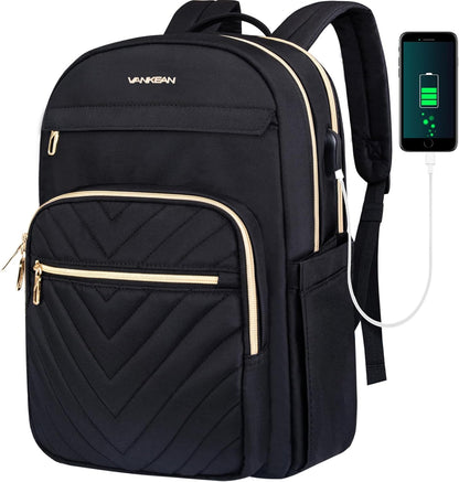 Compact Laptop Bag with USB Charger and Travel Strap - Luxicro