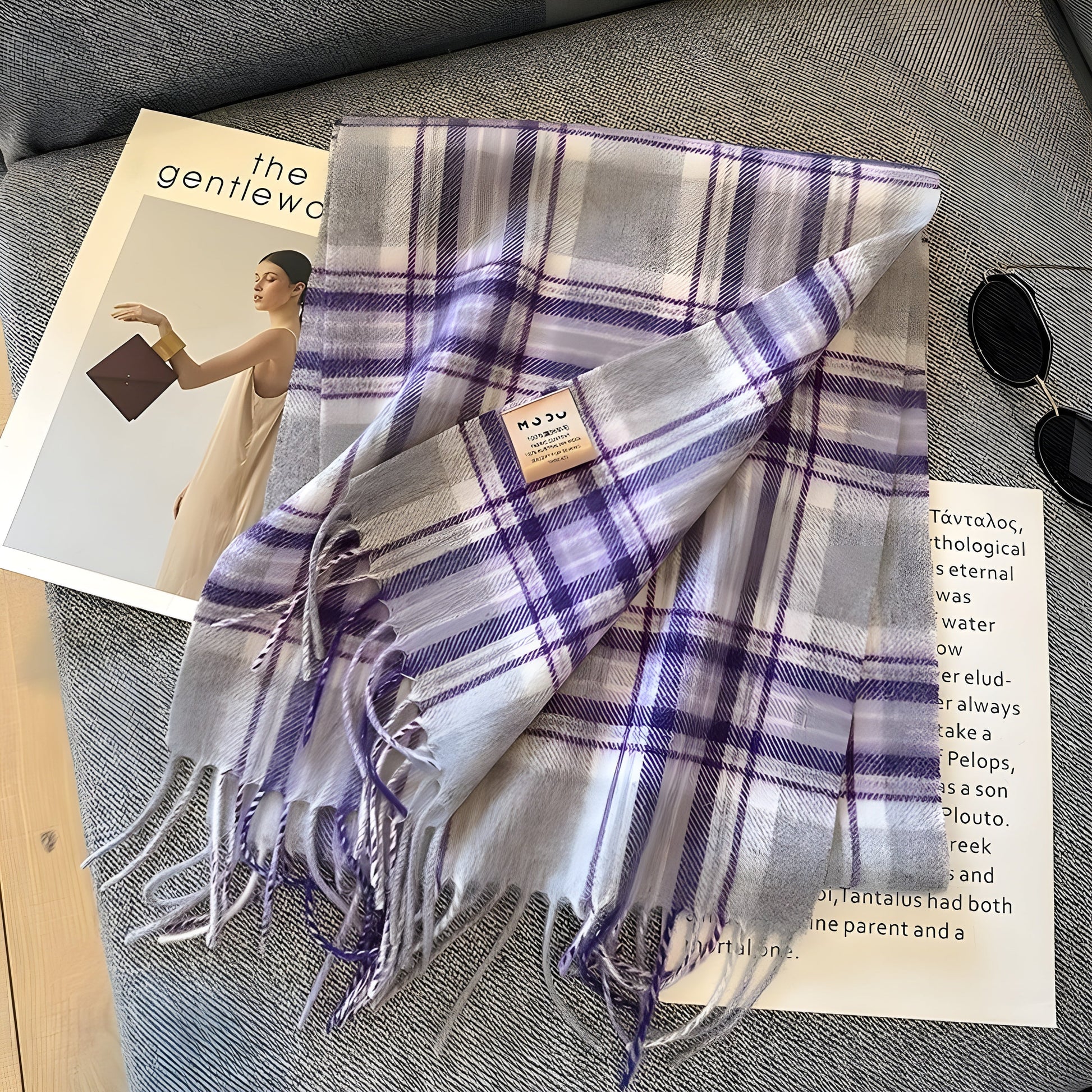 Cozy Soft Plaid Ladies Winter Scarf - Luxicro