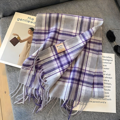 Cozy Soft Plaid Ladies Winter Scarf - Luxicro