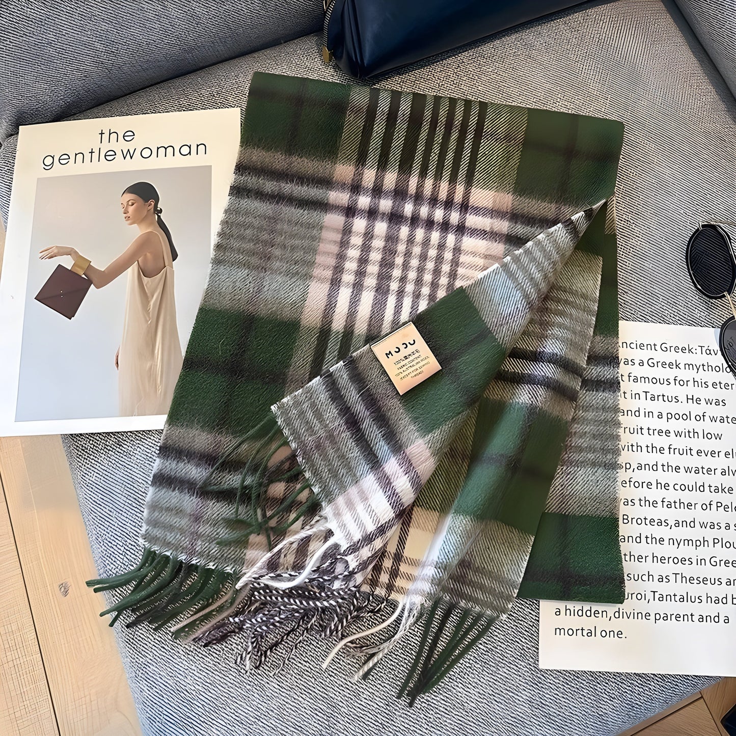Cozy Soft Plaid Ladies Winter Scarf