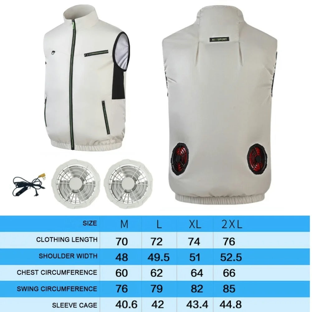 Cool Lightweight Airflow Summer Vest with Fan