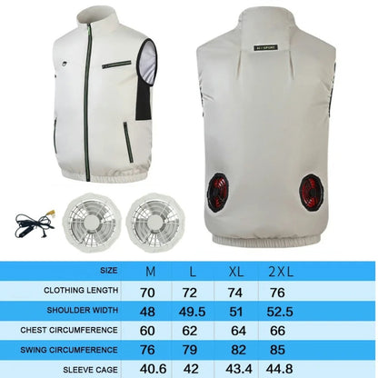 Cool Lightweight Airflow Summer Vest with Fan